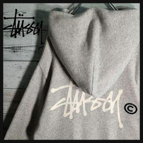 Stussy 【希少デザイン】ステューシーバックビッグロゴ入りパーカー チャンピオンコラボの通販 By 古着屋ひろひろ｜ステューシーならラクマ