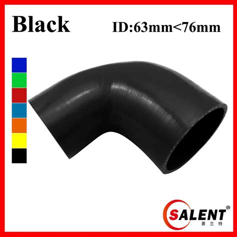 1x Id 2 12 To 3 Black 90 Degree Reducer Elbow Silicone Hose Coolant Joiner Air Silicon Rubber