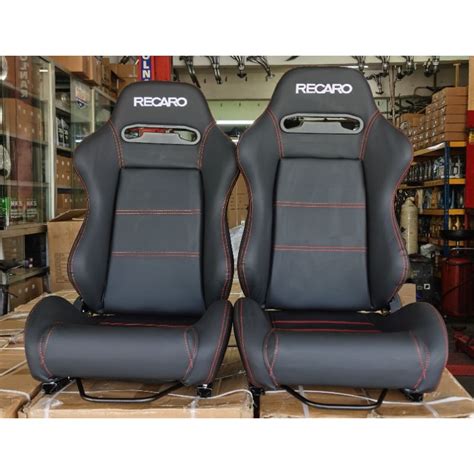 Recaro Sr3 Black Leather Drift Racing Car Semi Bucket Seat Sport Seat