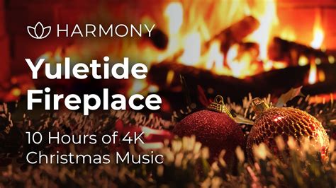 Yuletide Fireplace 10 Hours 4K Christmas Music Crackling Burning