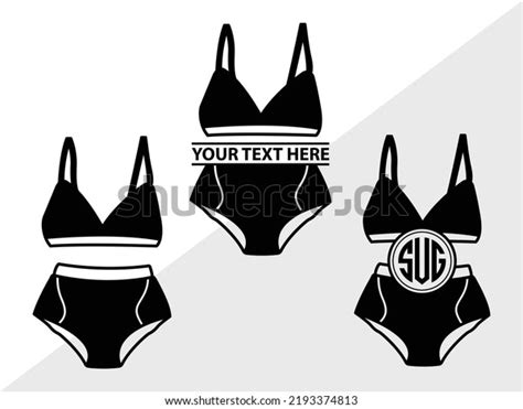 Lingerie Monogram Svg Printable Vector Illustration Stock Vector