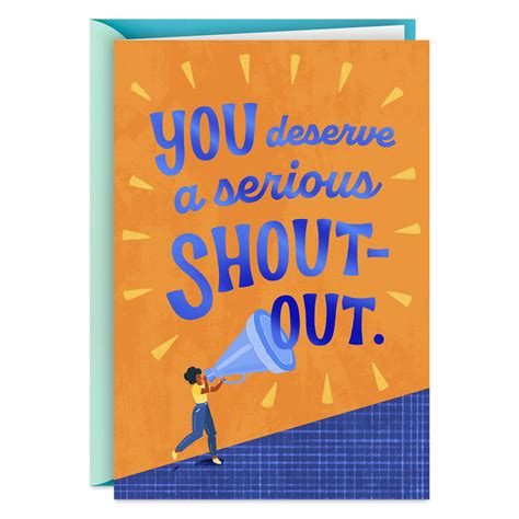 You Deserve A Shout Out Thank You Card Greeting Cards Hallmark