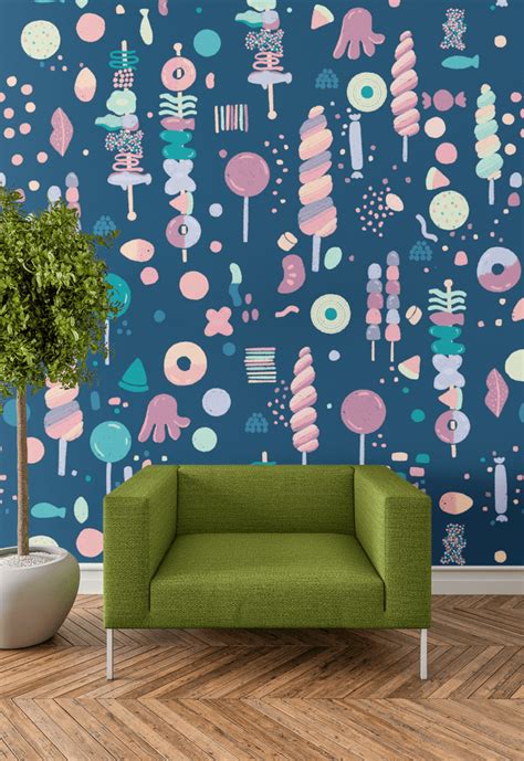 Candy Fan Club Bright Removable Wallpaper Muse Wall Studio