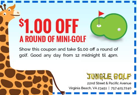 Coupons | Jungle Golf Virginia Beach | Mini Golf | Putt Putt Golf