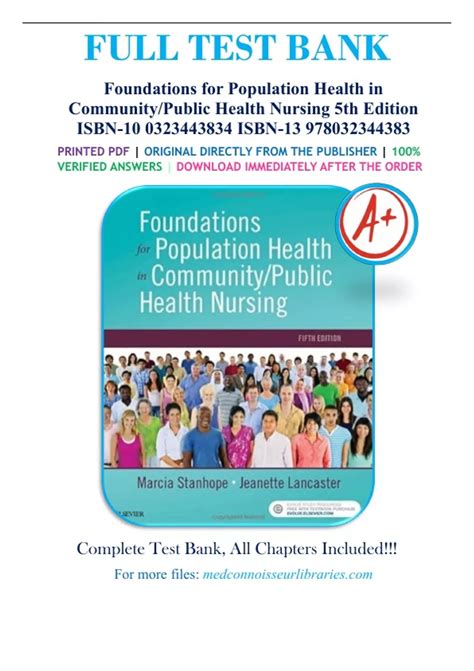 Test Bank For Foundations For Population Health In Community Public