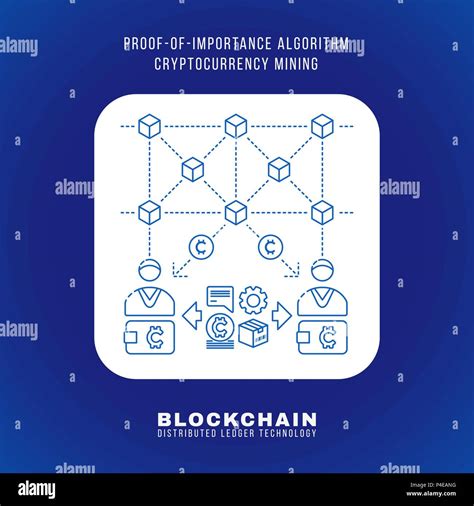 Vector Outline Design Blockchain Proof Of Importance Algorithm Cryptocurrency Poi Mining