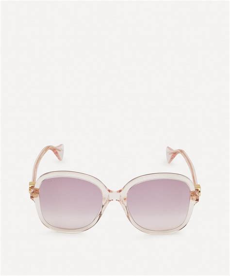 Gucci Oversized Round Frame Pink Acetate Sunglasses Liberty