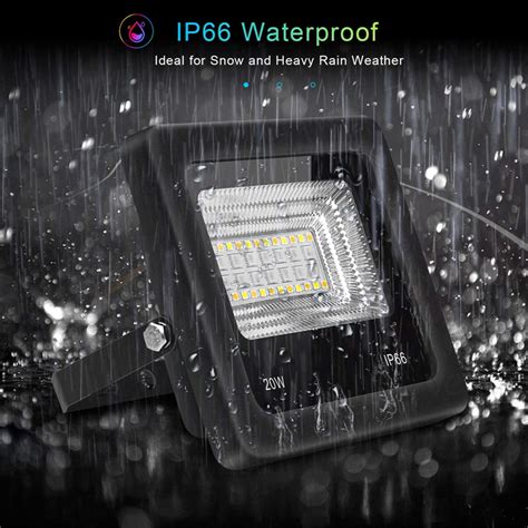 Aluminum Rgb Flood Light With App Control 20w Smart Flood Light Rgbw