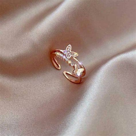 Korean Style Butterfly Ring Save More With Clearance Deals Temu