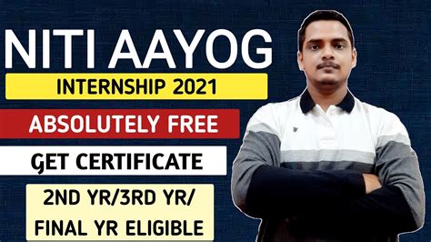 NITI Aayog Internship 2021 Absolutely Free Get Certificate Golden