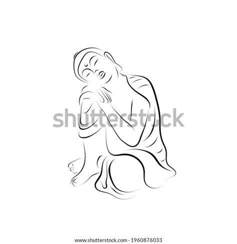 Buddha Line Art Vector Illustration Stock Vector (Royalty Free) 1960876033 | Shutterstock