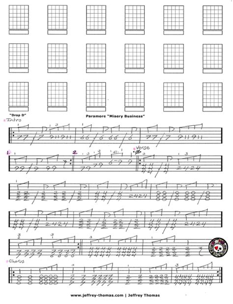 Paramore Misery Business Free Guitar Tab By Jeffrey Thomas