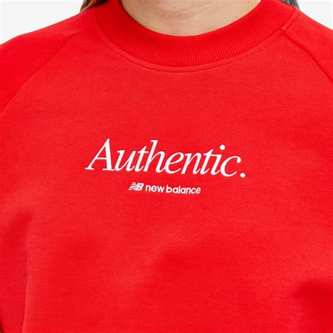 New Balance Nb Athletics Icono Graphic Crew Sweat True Red End