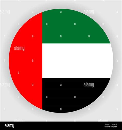 United Arab Emirates Flat Rounded Flag Icon Button Vector Stock Vector