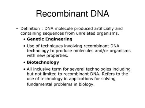 Ppt Genetics And Recombinant Dna Powerpoint Presentation Id 3892572