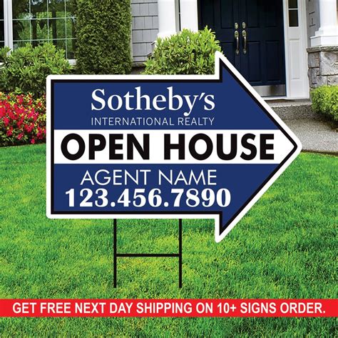 Sotheby Open House Arrow Shaped Yard Signs X Sided Coroplast