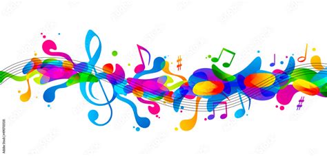 Sfondo Musica Note Musicali Colori Stock Vector Adobe Stock