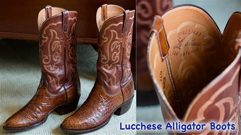 Lucchese Alligator Boots San Antonio in 4k UHD - YouTube