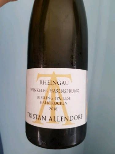 Tristan Allendorf Winkeller Hasensprung Riesling Sp Tlese Halbtrocken