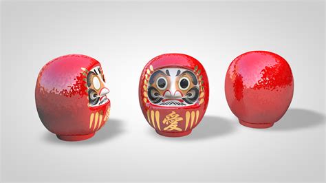 Daruma Dolls 3d Obj