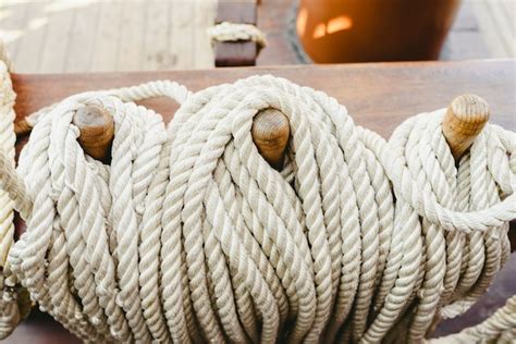 Premium Photo Knotted Boat Ropes To Hold Sails