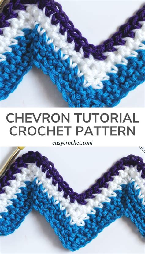 Free Crochet Chevron Pattern Tutorial - Easy Crochet Patterns in 2023 | Chevron crochet, Chevron ...