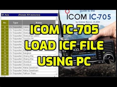 Icom Ic Load Icf File Settings Data Gps Repeater List Using Pc