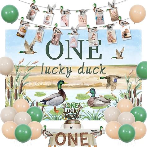 Amazon Fangleland Mallard Duck 1st Birthday Decorations For 1 Year