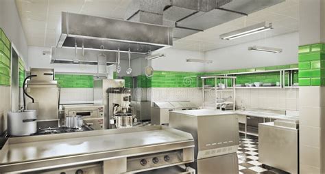 Industrial Kitchen. Restaurant Modern Kitchen Stock Image - Image of ...