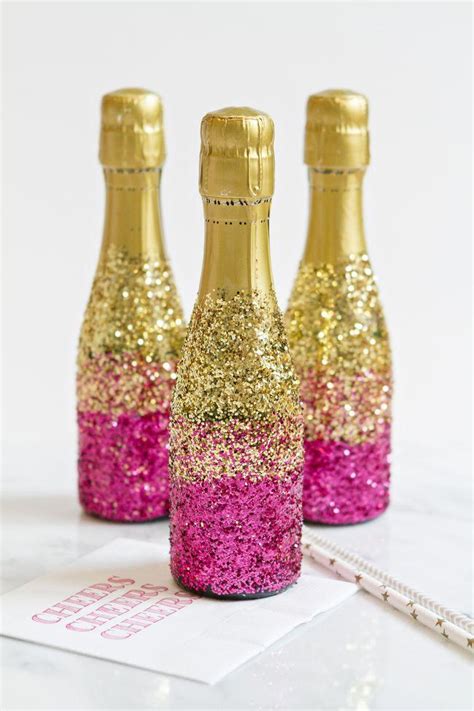 DIY DIY Glitter Champagne Bottles 2368531 Weddbook