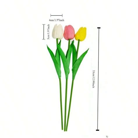 Pe As Buqu De Flores Artificiais De Tulipas De Seda Toque Realista