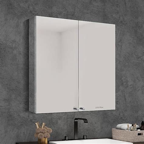 Plantex Platinum Stainless Steel Bathroom Mirror Cabinet With