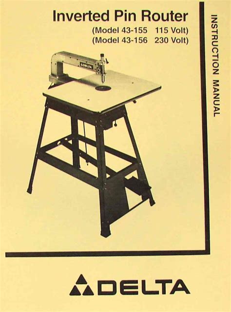 Delta Rockwell Inverted Pin Router 43 155 43 156 Operators And Parts