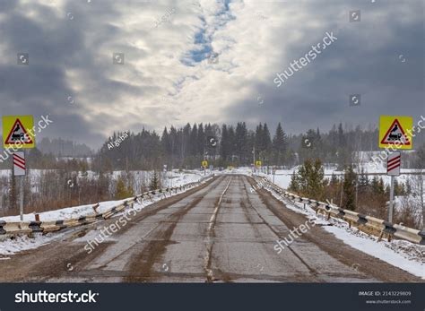 Warning Road Signs On Side Country Stock Photo 2143229809 | Shutterstock