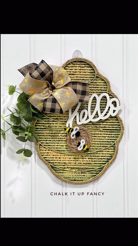 Dollar Tree Beehive Wreath Form Bumble Bee Craft Bee Crafts Bee