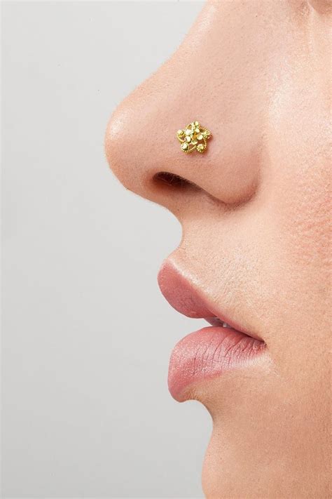 Nose Stud In A Boho Dainty Indian Style Indian Nose Stud Gold Indian