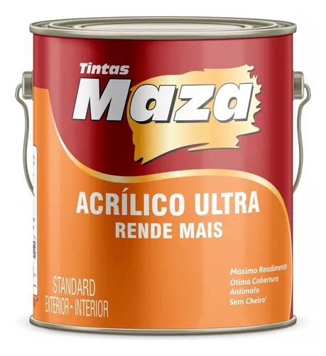 Tinta Acrílico Ultra Rende Mais 3 6l Maza Frete grátis