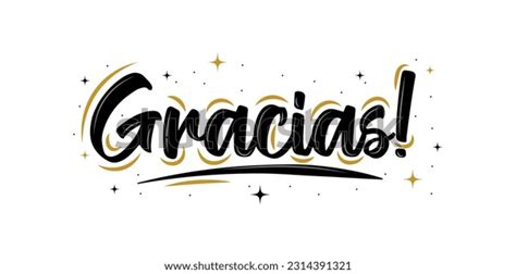 Gracias Letrero Moderno Escrito A Mano Vector De Stock Libre De Regalías 2314391321