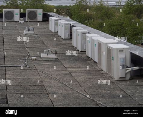 Air Conditioning Units On A Rooftop Stock Photo Alamy