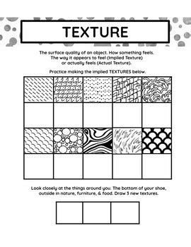 Elements of Art: Texture Printable by Karr Art | TPT