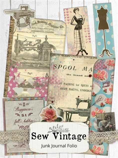 Sew Vintage Junk Journal Folio Junk Journal Kit Sewing Etsy Uk