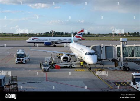 aircraft on tarmac, bari international airport, puglia, southern italy ...