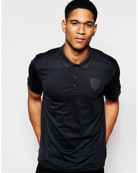 PUMA Ferrari Polo Shirt In Black For Men Lyst