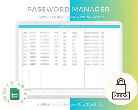 Password Tracker Excel Spreadsheet, Password Tracker Google Sheets ...