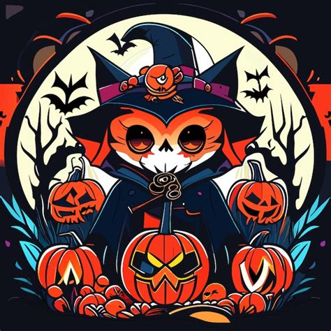 Premium Vector Halloween Templates With Funny Vector Illustration