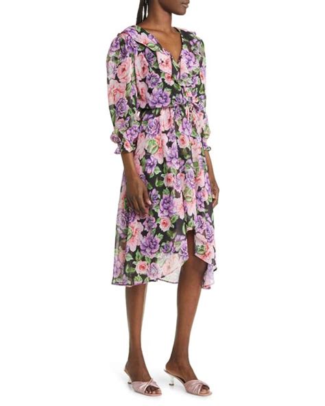 Fraiche By J Floral Ruffle Faux Wrap Dress At Nordstrom Lyst