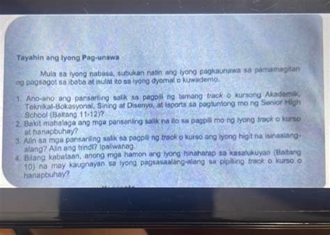 Tayahin Ang Lyong Pag Unawa Mula Sa Hong StudyX