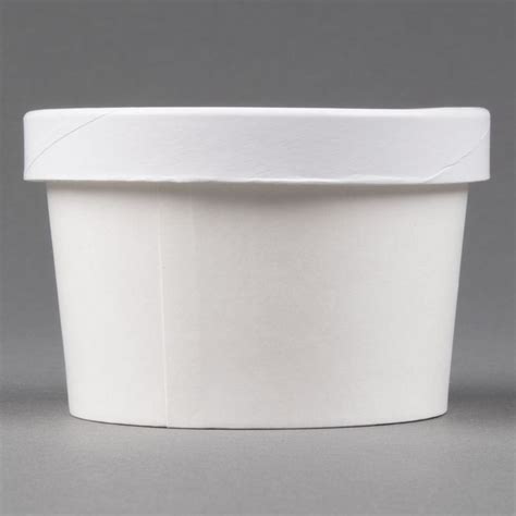 Choice Oz White Double Poly Coated Paper Food Cup With Vented Paper