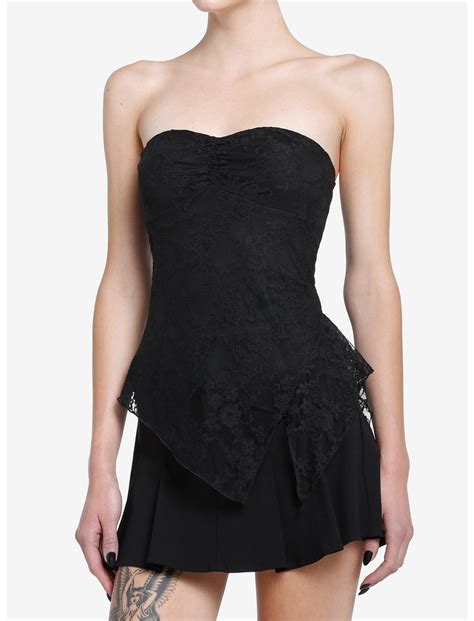 Cosmic Aura Black Lace Hanky Hem Tube Top Hot Topic