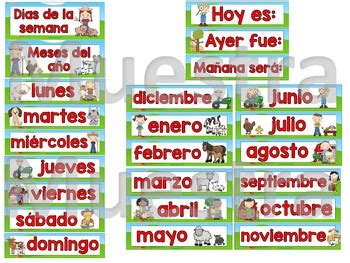 Set De Calendario En La Granja By Educaclipart Tpt